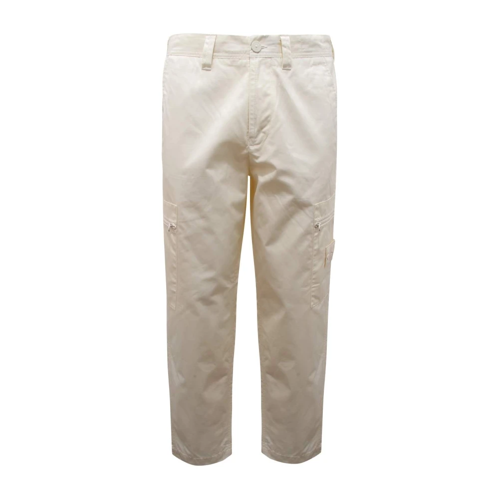 Stone Island White Cargo Trousers 8015319F1 V0099 - Male - Straight Fit Jeans - W29 - Jeans