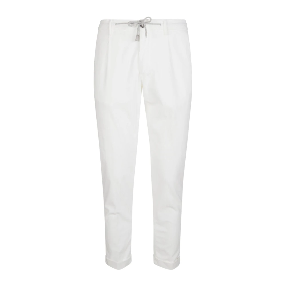 Eleventy Herr Vit Byxor W36, Bomull, Pantalone Jogger