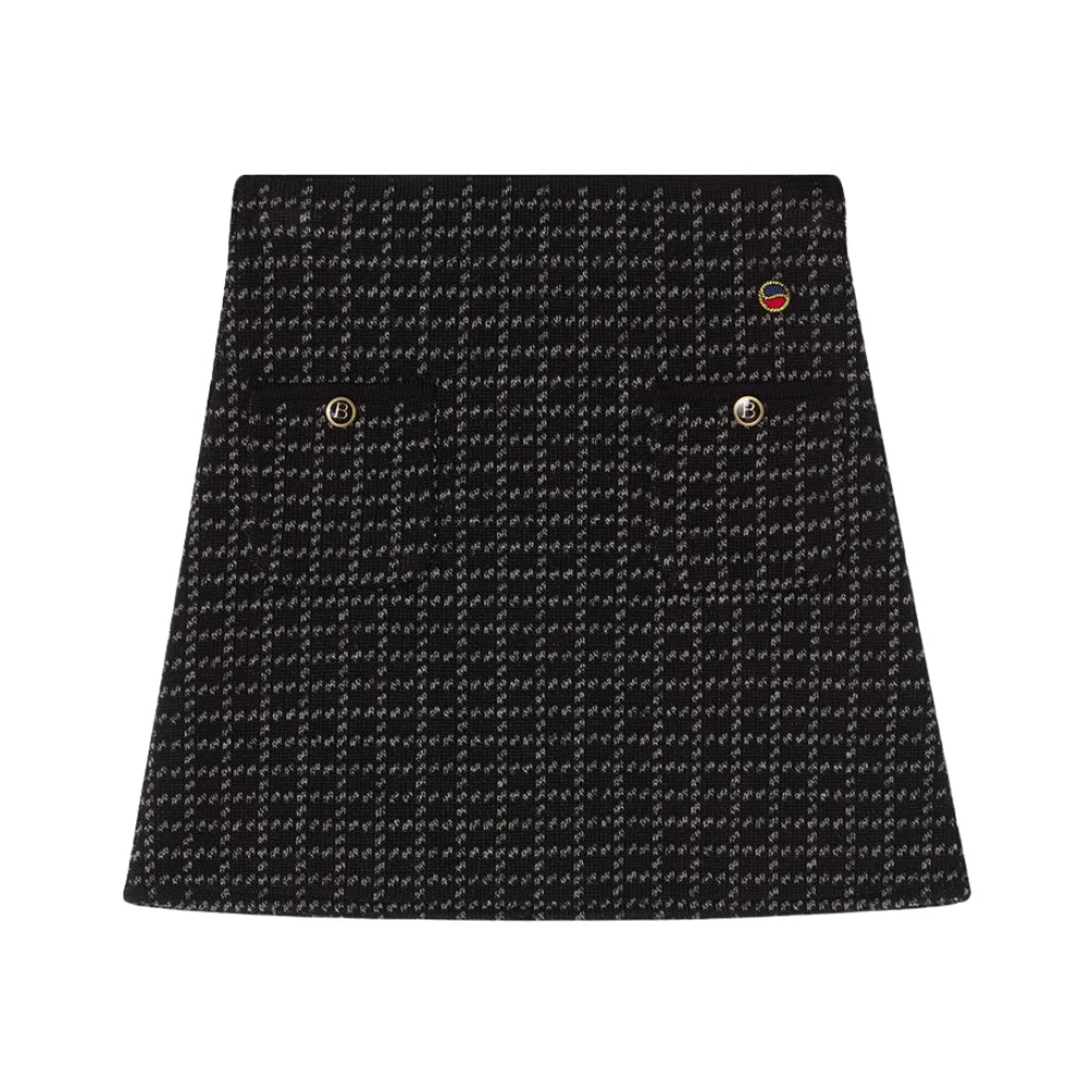 Busnel Minea geruite rok Black Dames