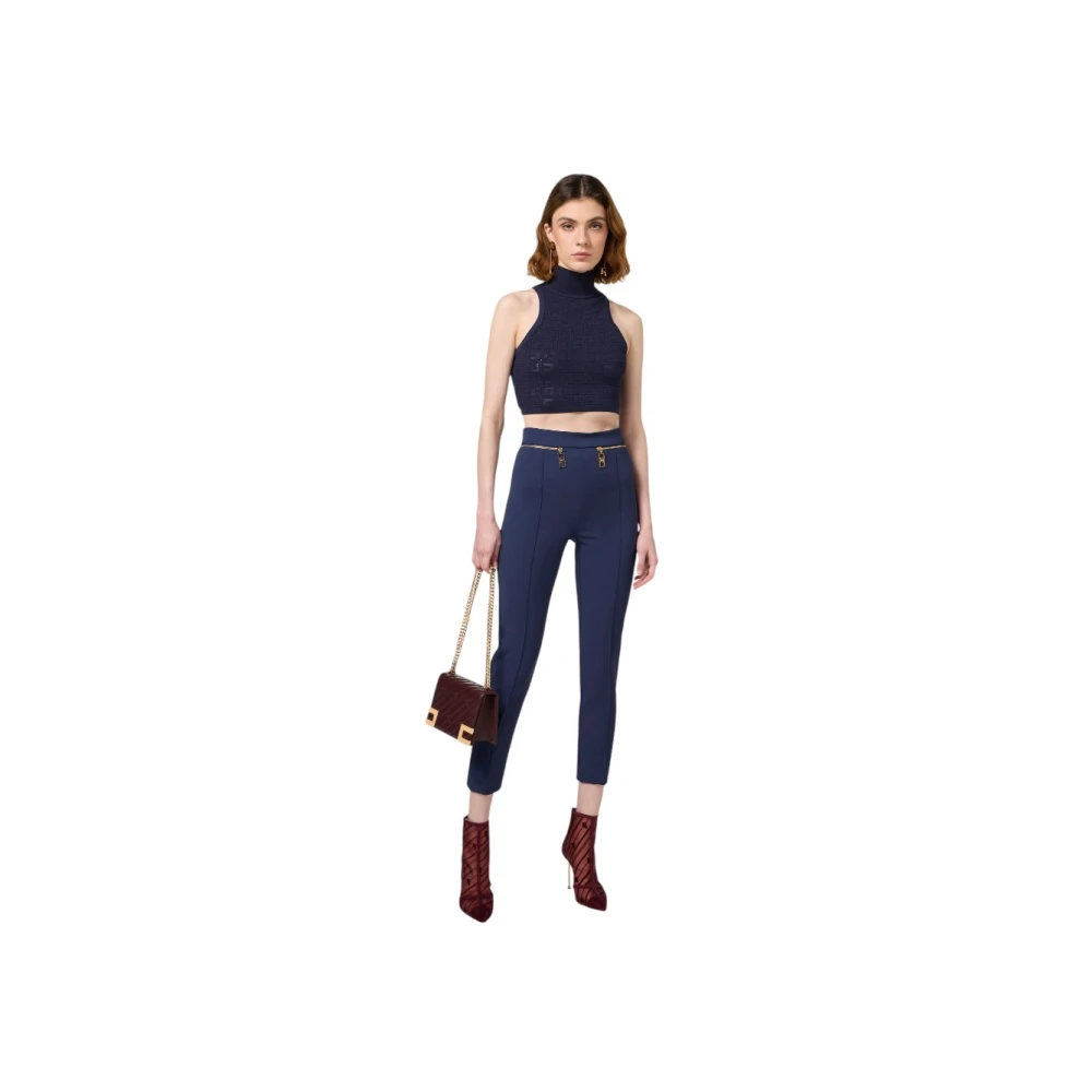 Elisabetta Franchi Stijlvolle Broek voor Vrouwen Blue Dames