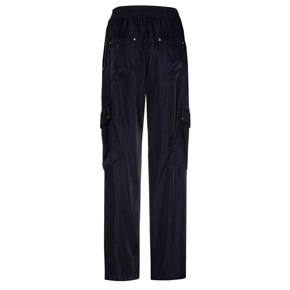 Caroline Biss Glanzende cargobroek met elastische taille Blue Dames