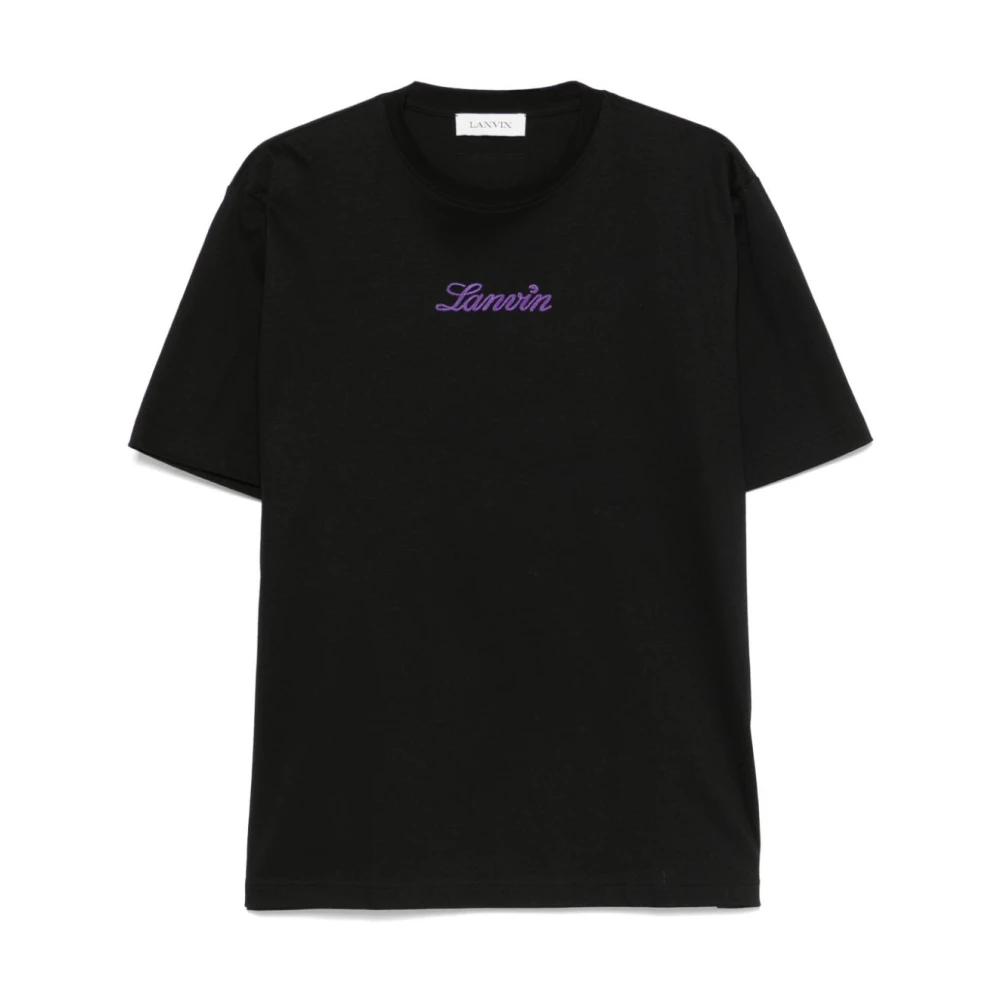 Lanvin Svart Crew Neck T-shirt för Män Black, Herr