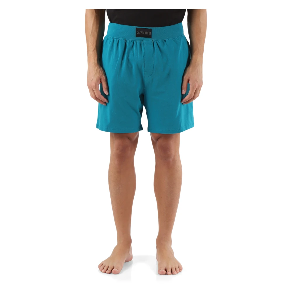Calvin Klein Katoenen Lounge Shorts met Elastische Taille Blue Heren