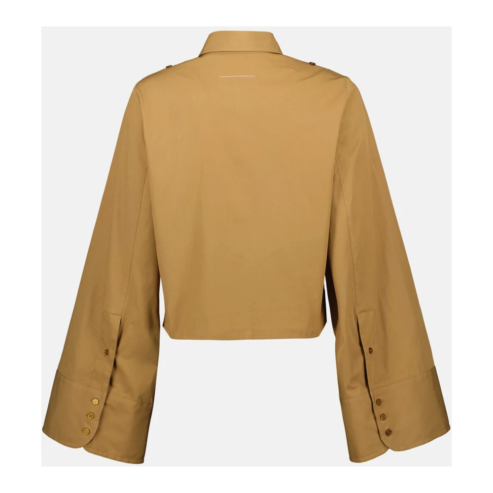 MM6 Maison Margiela Korte Kameel Shirt Lente-Zomer 2025 Brown Dames