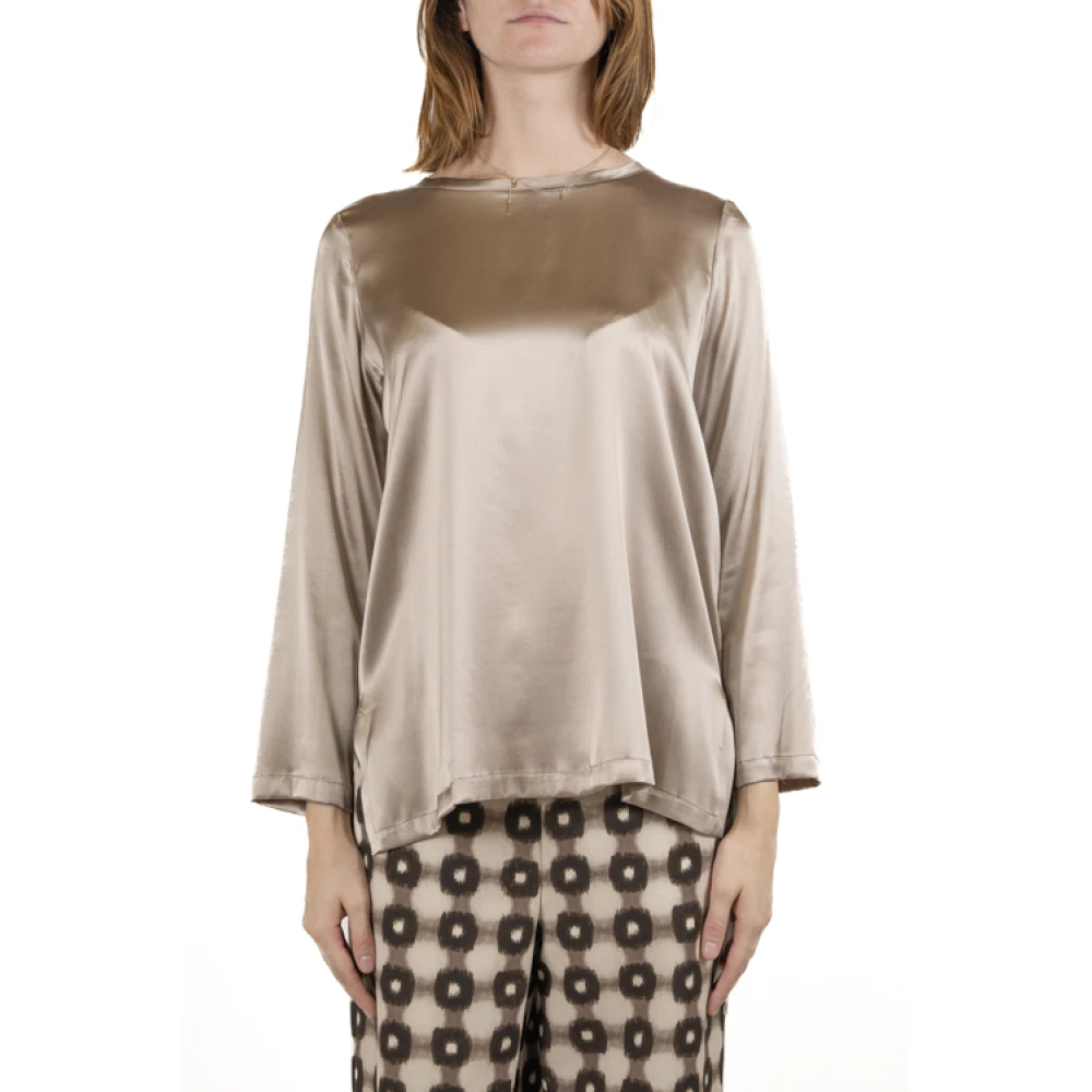 Maliparmi Zijden Shirt Aw24 Collectie Beige Dames