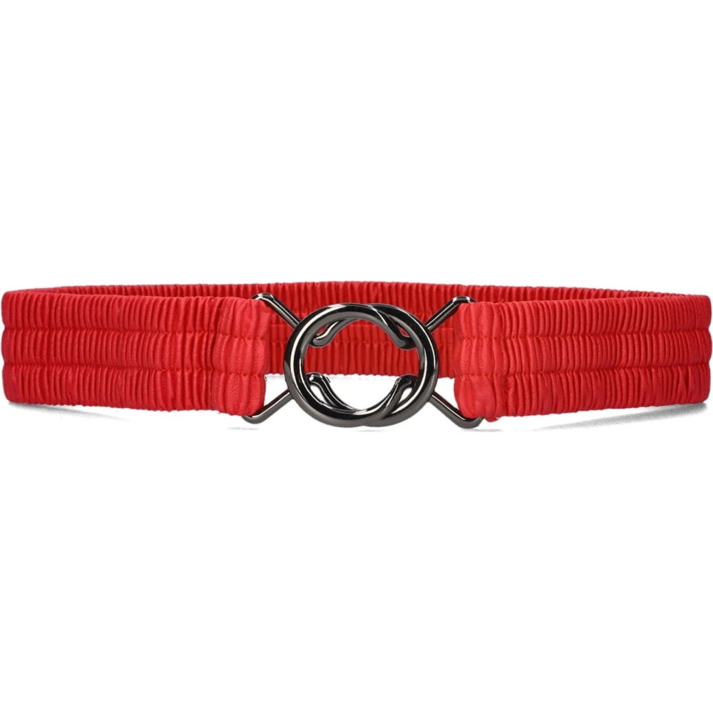 Co'Couture Rode Smocked Leren Riem Red Dames