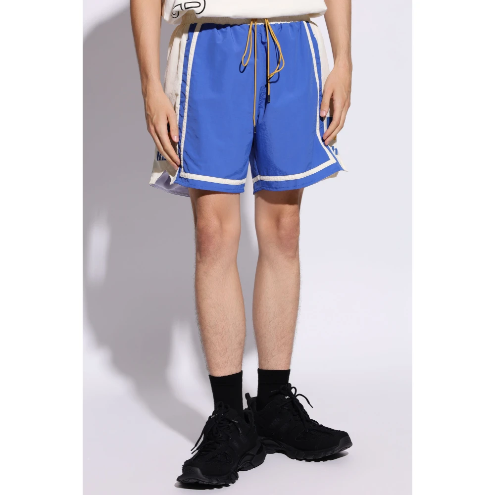 Rhude Logo Shorts Blue Heren