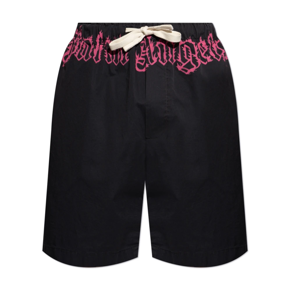 Palm Angels Logo shorts Black Heren