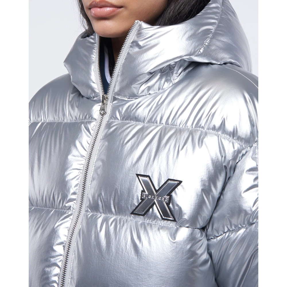 John Richmond Gewatteerde jas met logo Gray Dames