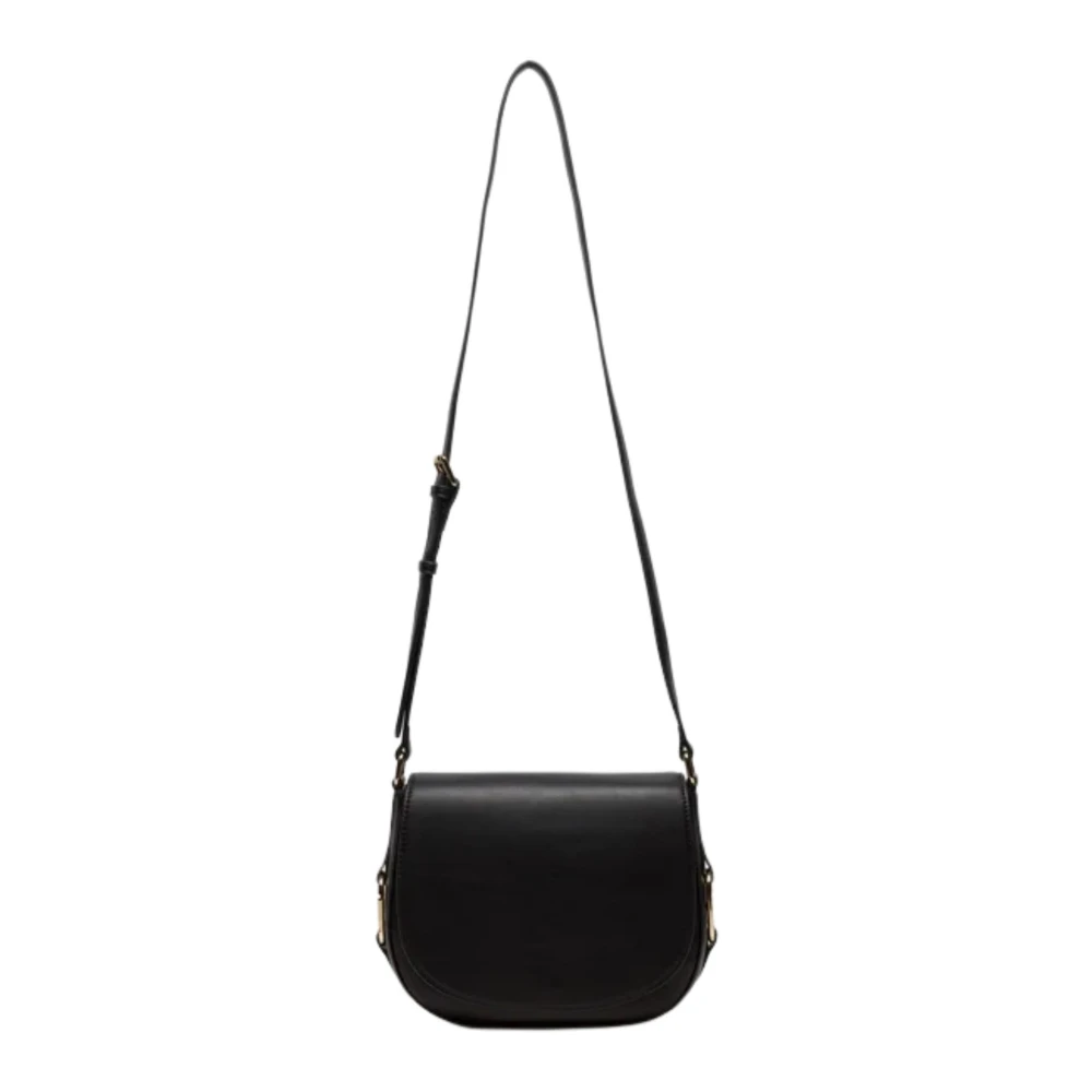 Twinset Zwarte schoudertas met ovale gesp Black Dames