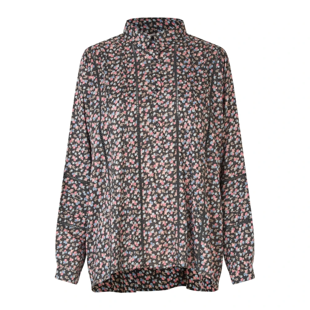 Lollys Laundry Women's Multicolor Blouses, M, Black Washed Shirt Ls Model