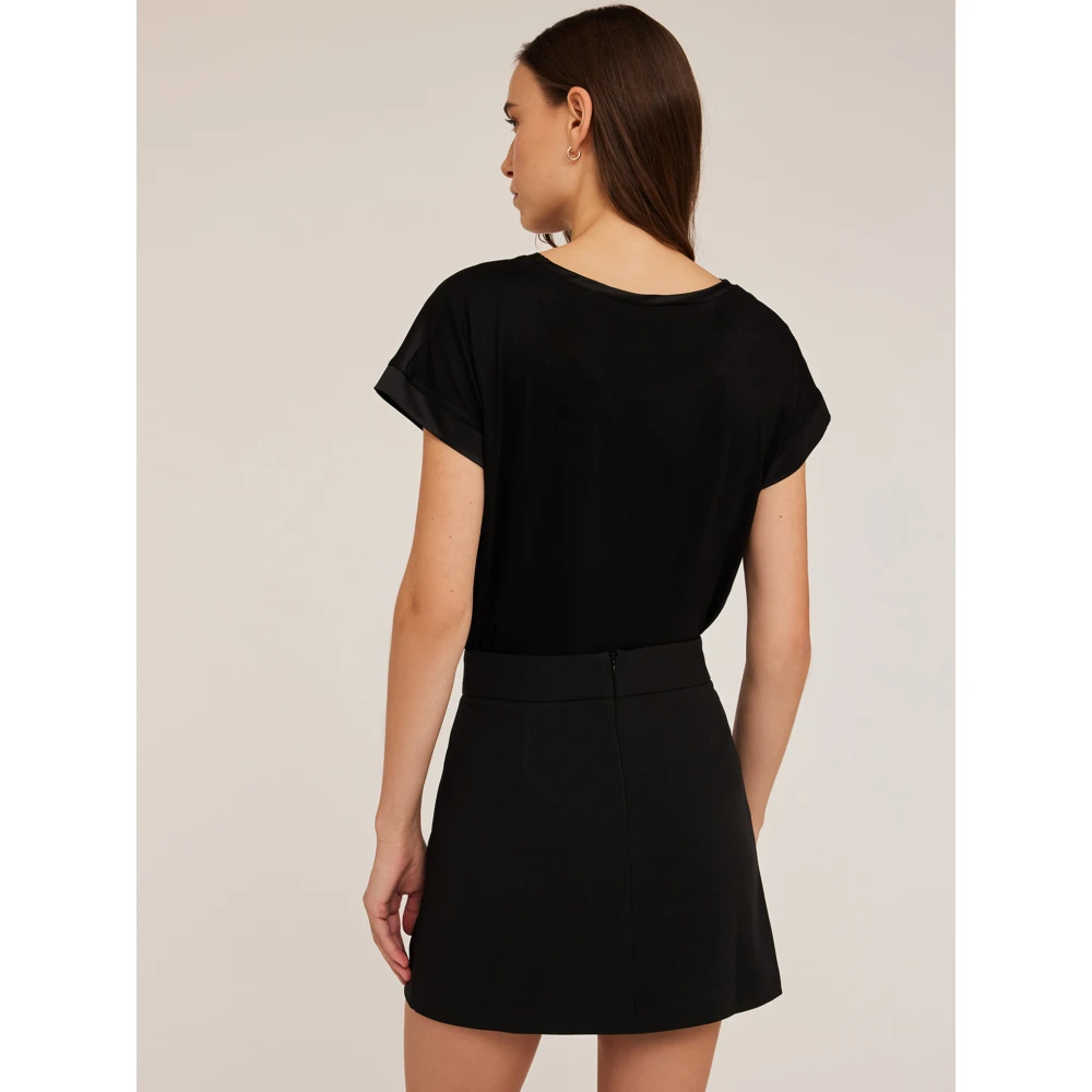 Motivi T-shirt gemaakt van twee verschillende materialen Black Dames
