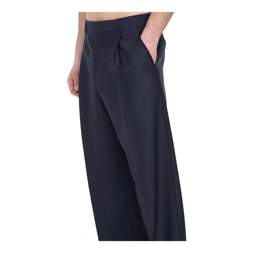 Dior Klassieke Blauwe Wollen Broek Blue Heren