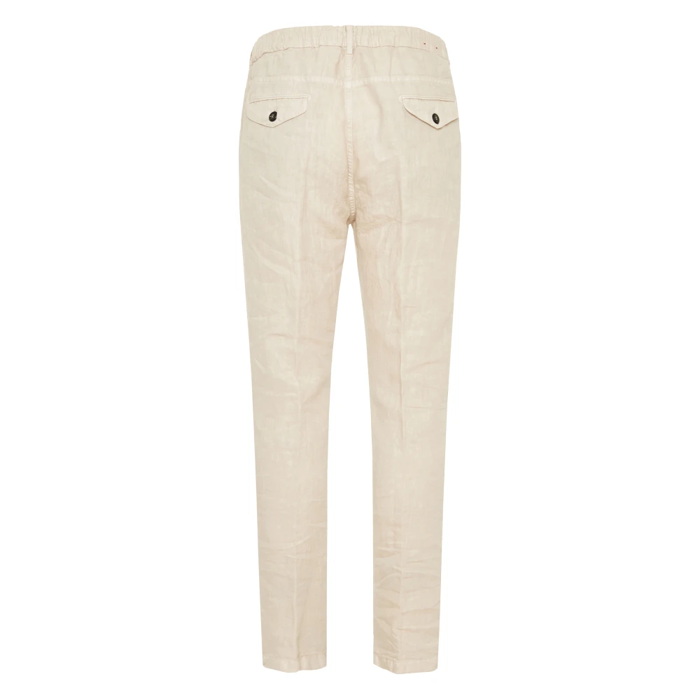Eleventy Linnen trekkoordbroek Beige Heren