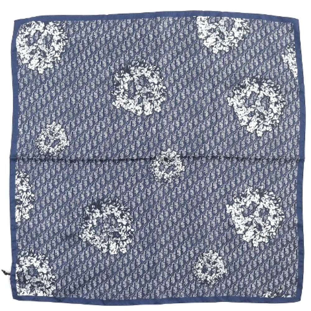 Dior Vintage Pre-owned Canvas scarves Blue Dames