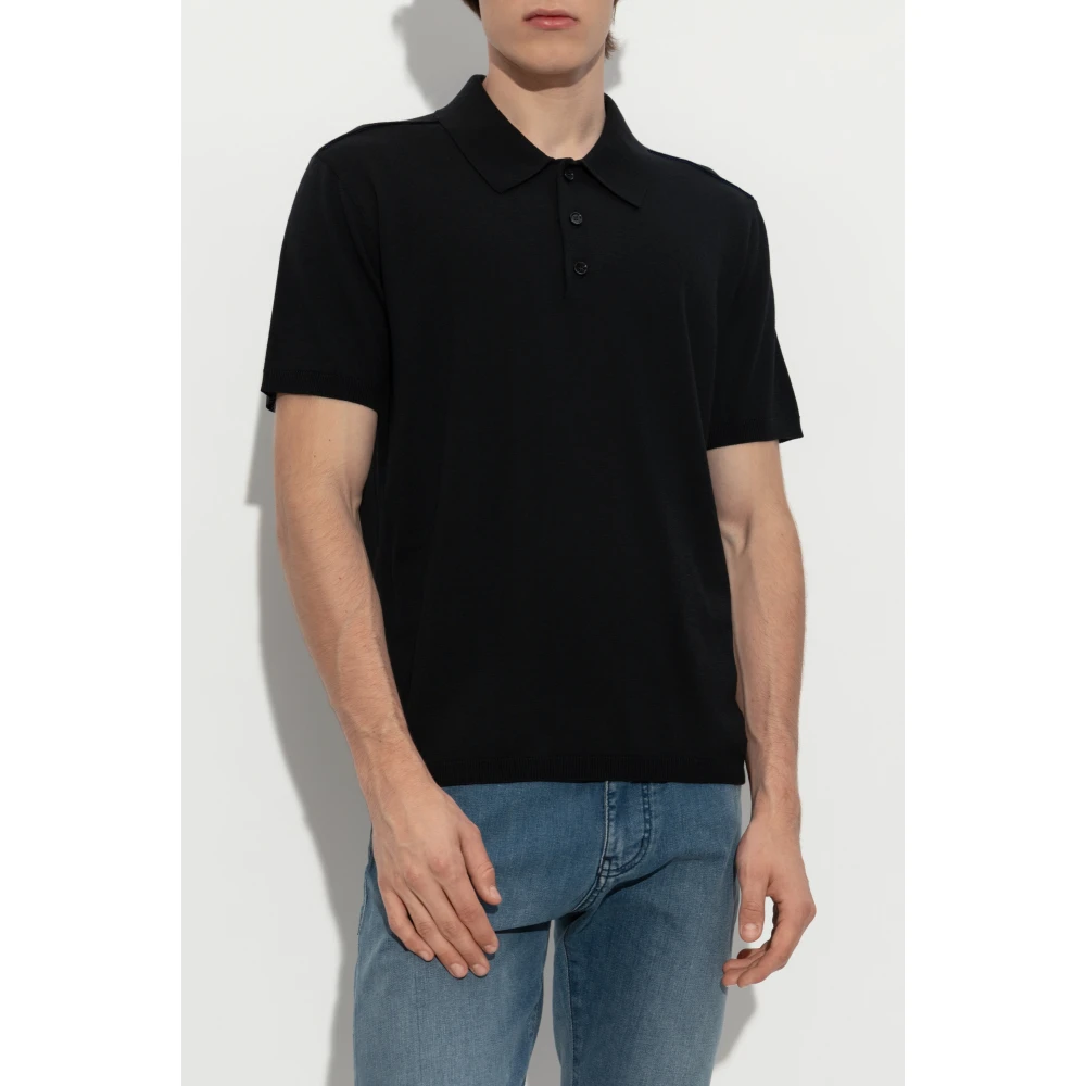 Burberry Wollen Polo Black Heren