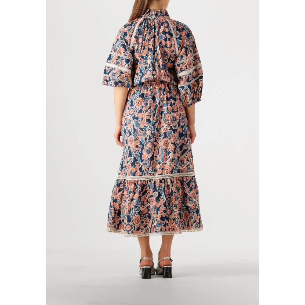Dea Kudibal Navy Blue Maxi Jurk Elina Multicolor Dames