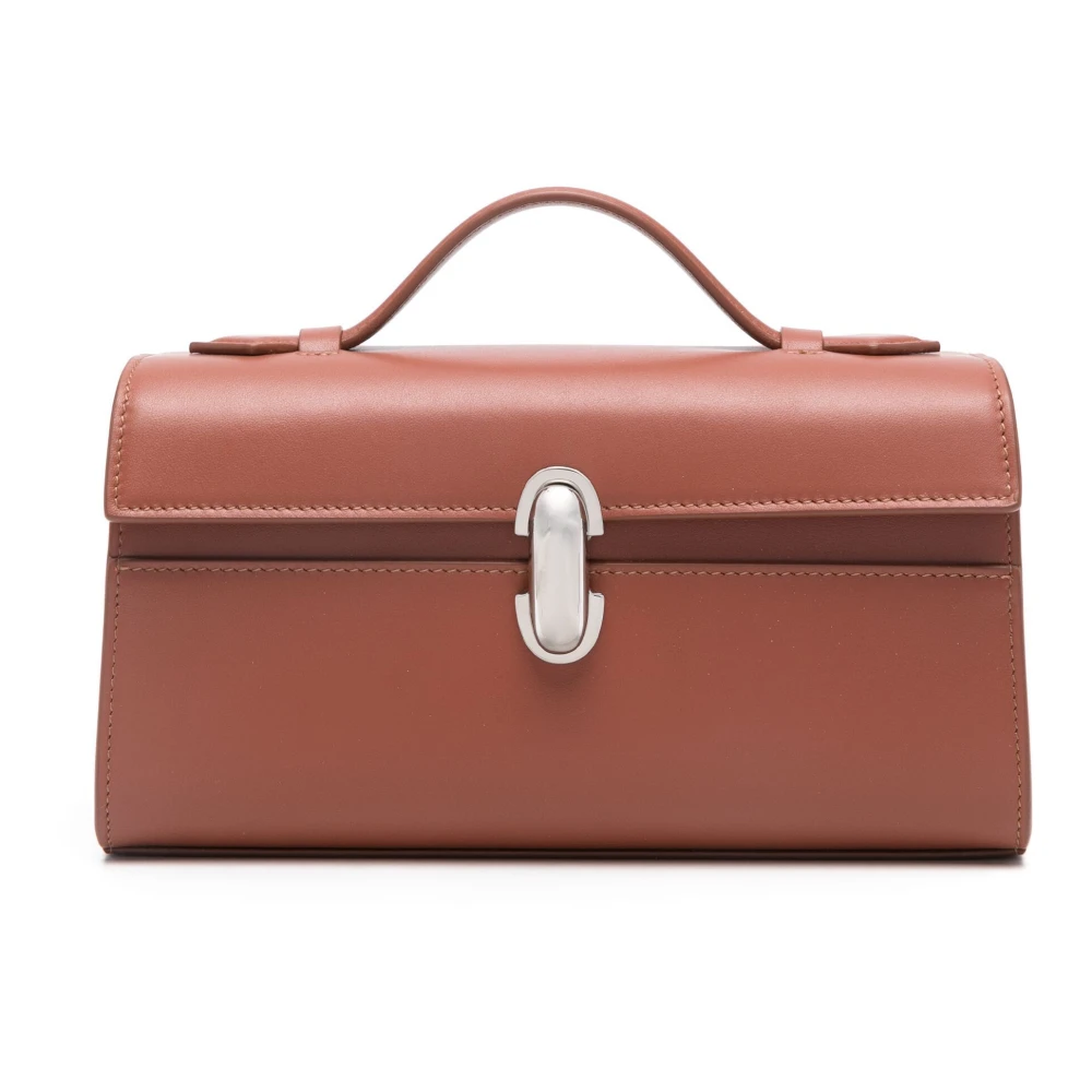 Savette Pochette van glad kalfsleer Brown Dames