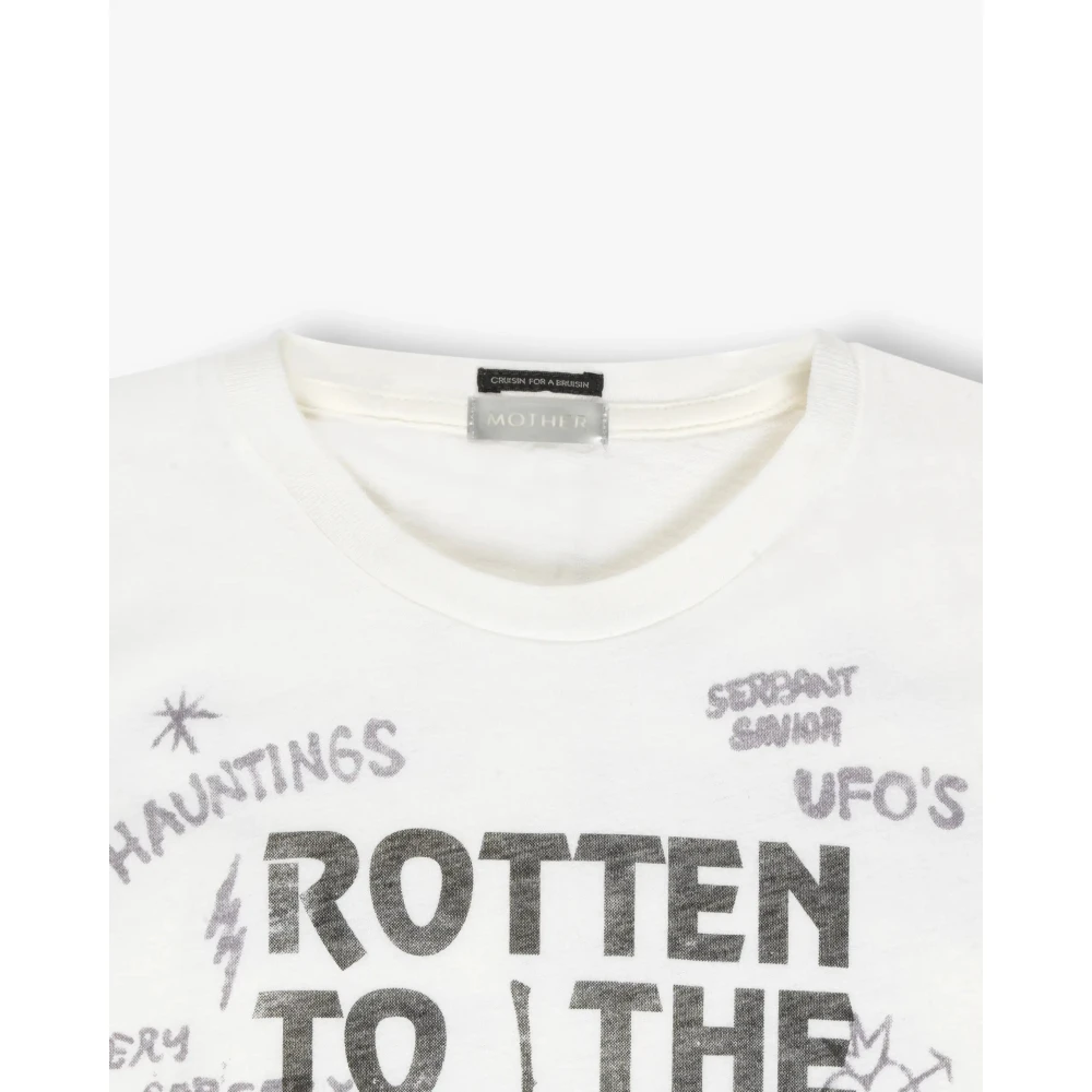 Mother Off-White Bedrukt Box T-Shirt White Dames