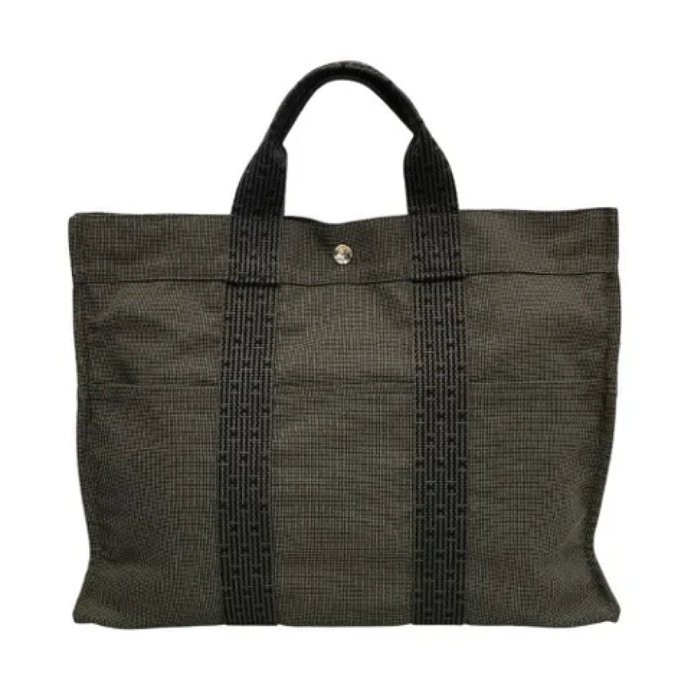 Hermès Vintage Pre-owned Canvas handbags Gray Dames