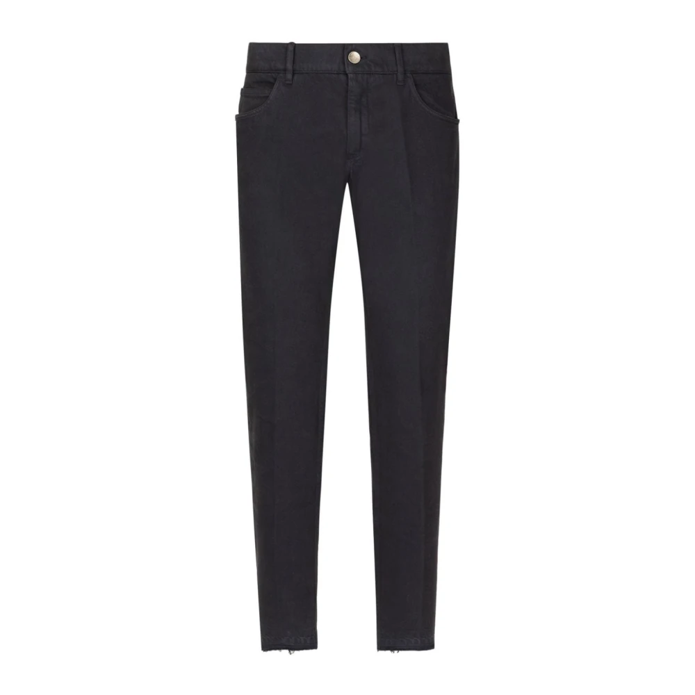 Dolce & Gabbana Navy Blauwe Slim Fit Broek Blue Heren