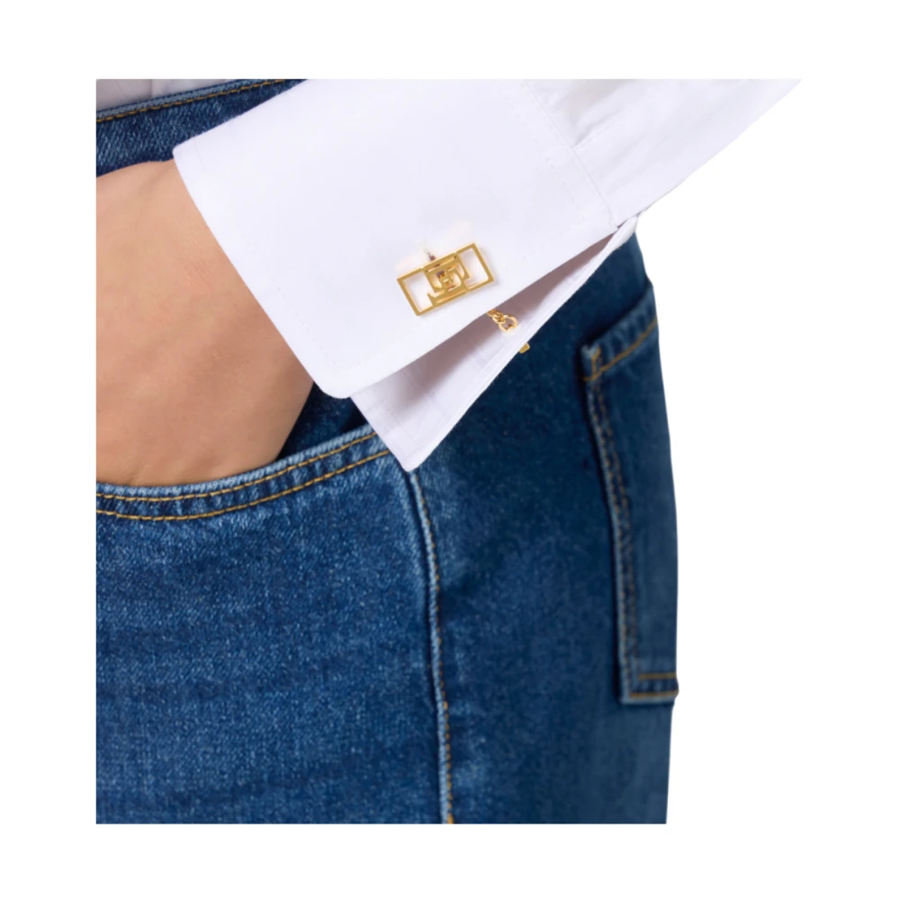 Elisabetta Franchi Wit Overhemd Elegante Stijl White Dames