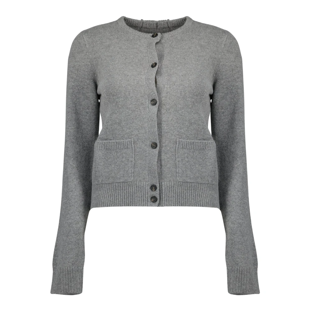 Mm6 Maison Margiela Women's Gray Cardigans, M, Wool Cardigan