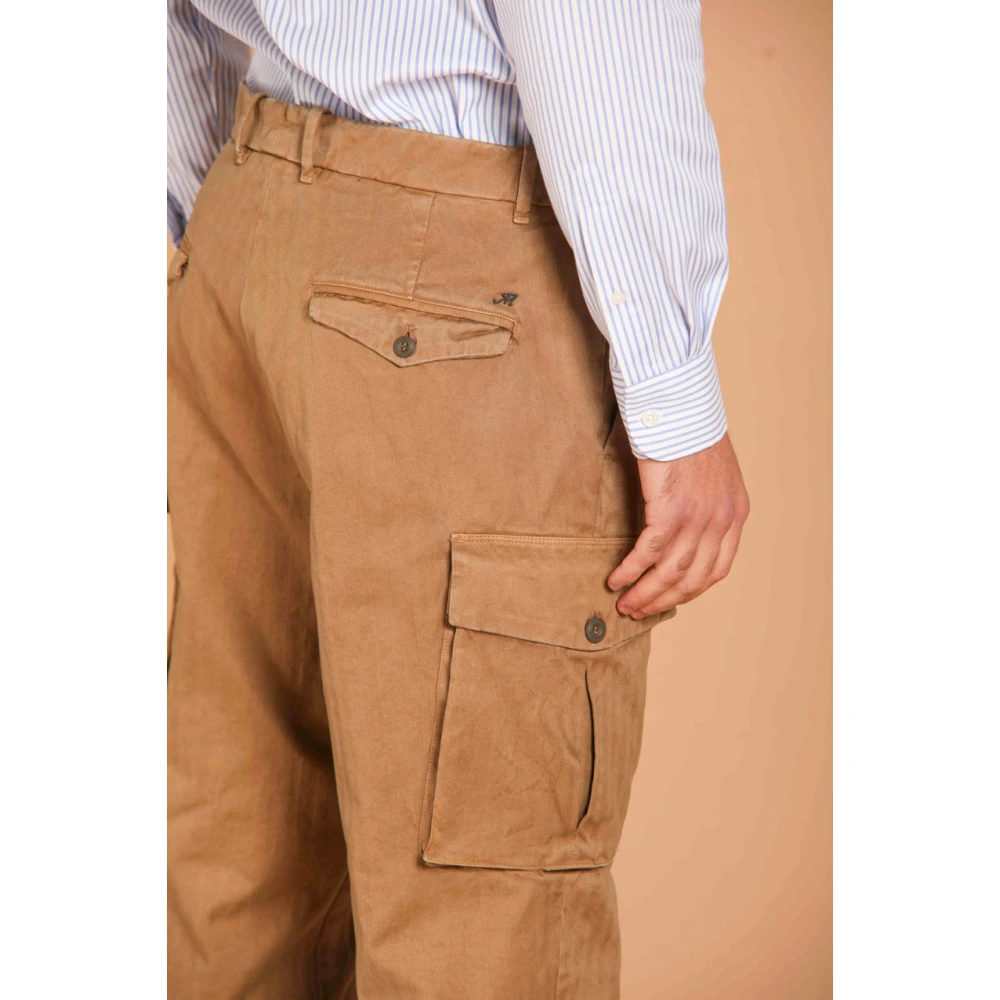 Mason's Relaxed Fit Cargo Broek Pinces 22 Brown Heren