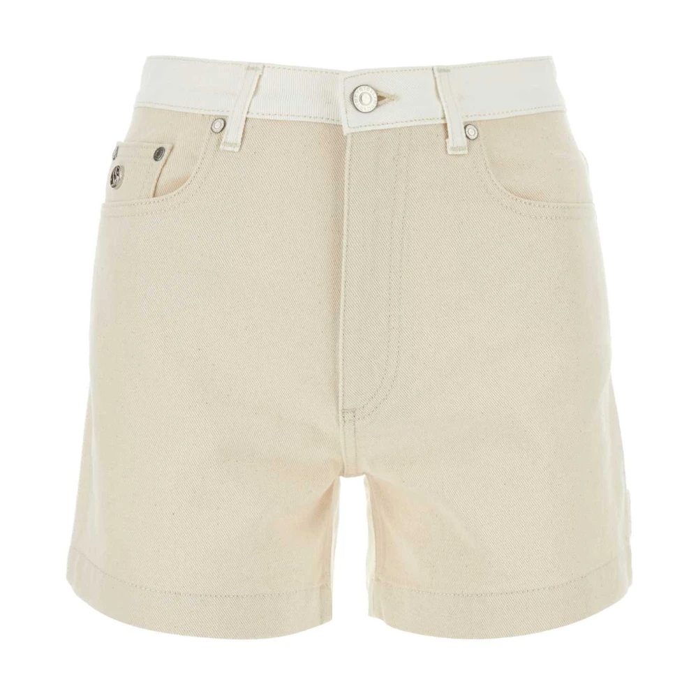 Stella Mccartney Beige Denim Shorts, Female, W26, Two-Tone Denim Shorts