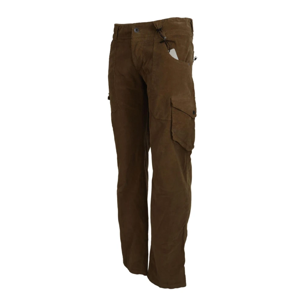 Ermanno Scervino Bruine Corduroy Cargo Broek Brown Heren