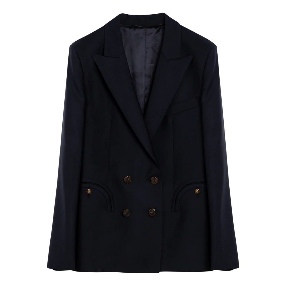 Blazé Milano Dubbelborst Jas Blue Dames