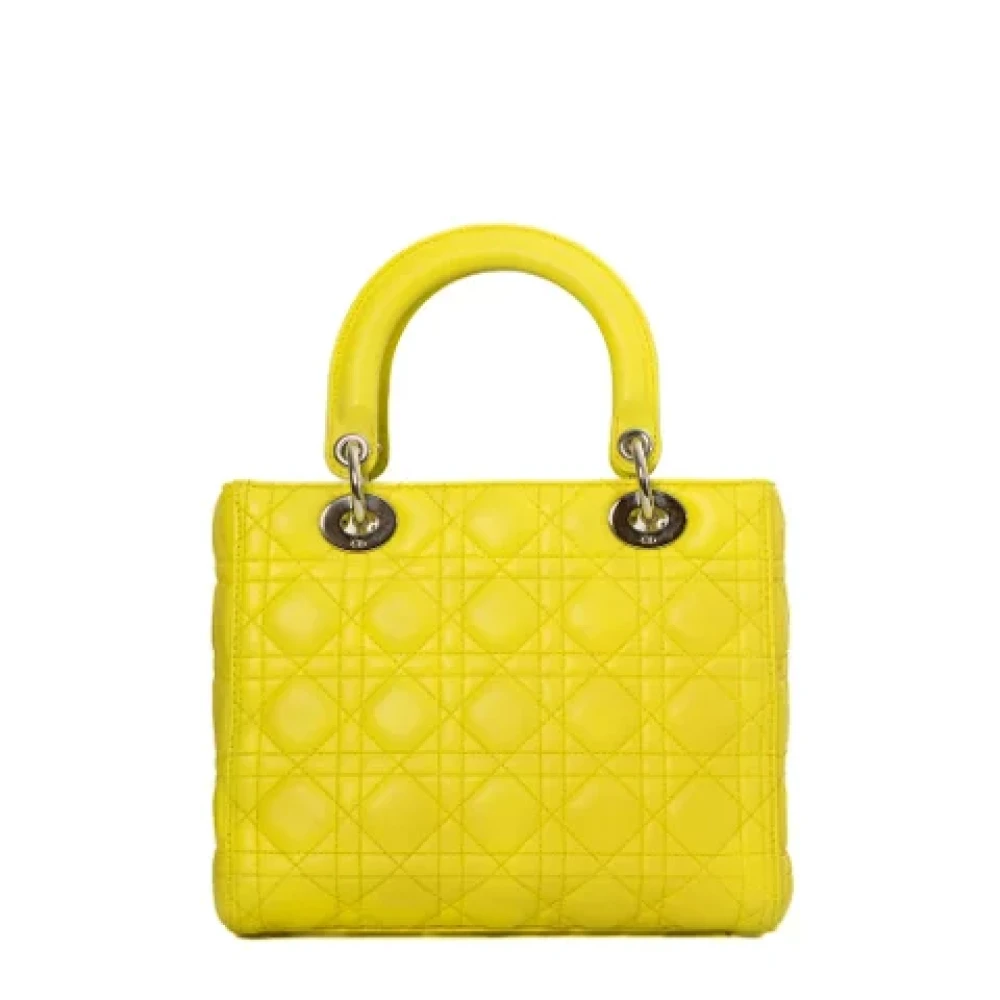 Dior Vintage Pre-owned Leather dior-bags Yellow Dames
