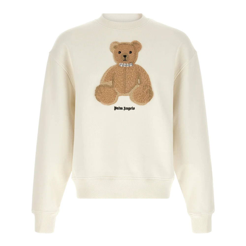 Palm Angels Men's White Bear Sweatshirt - Sweatshirts - Xs - Sweatshirts & Hoodies