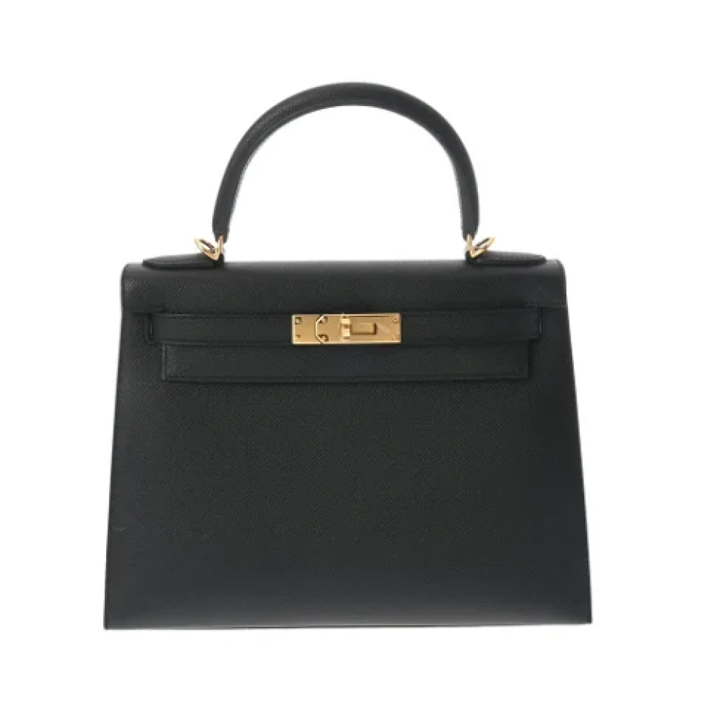 Hermès Vintage Pre-owned Leather handbags Black Dames