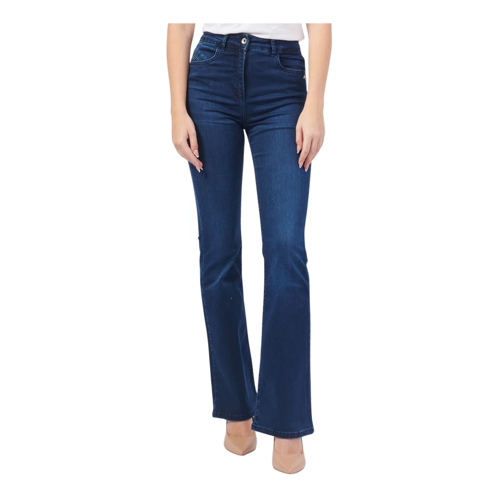 PATRIZIA PEPE Blauwe Skinny Jeggings met NorHeren Taille Blue Dames