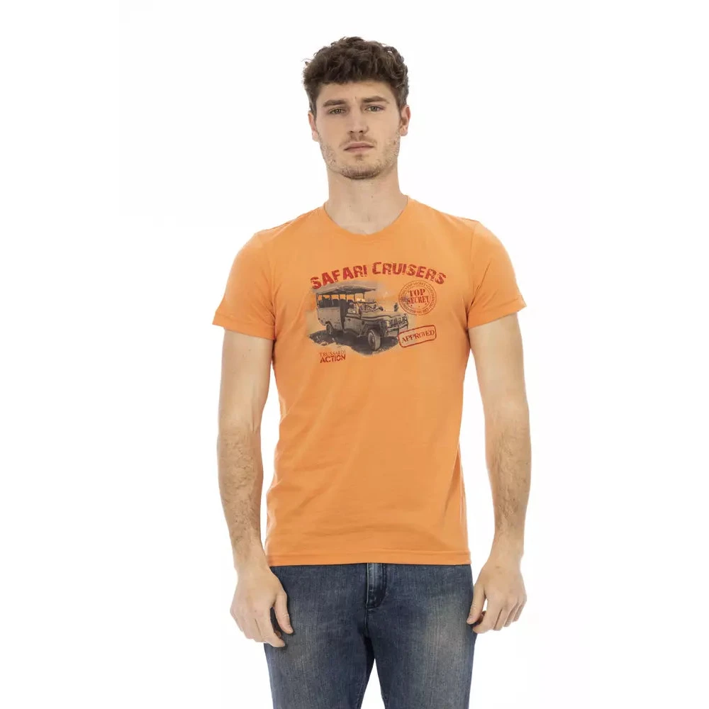 Trussardi Herr Orange Toppar Xl, Bomull, Action T-Shirt