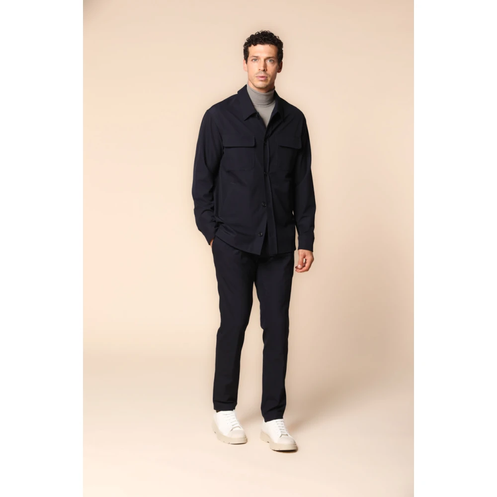 Mason's Dynamische Slim Fit Overshirt in Donkerblauw Blue Heren