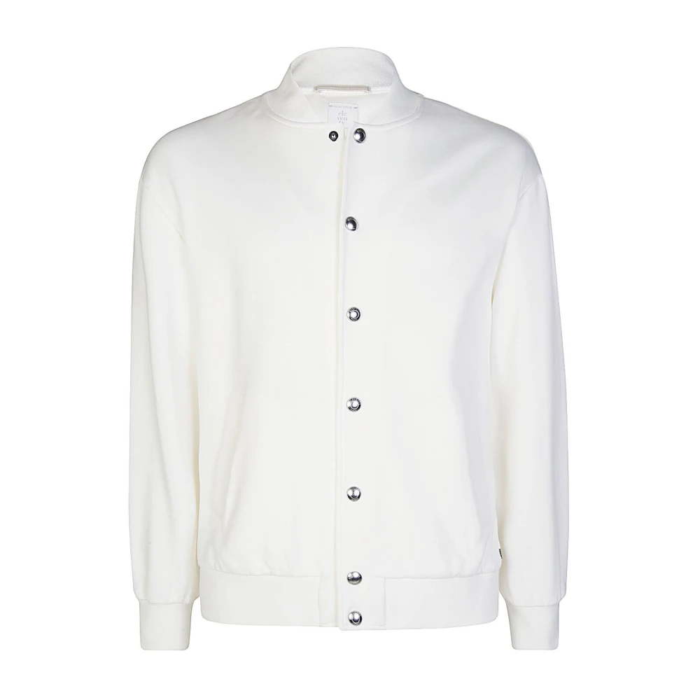 Eleventy Relaxed Fit Katoenen Bomberjack White Heren