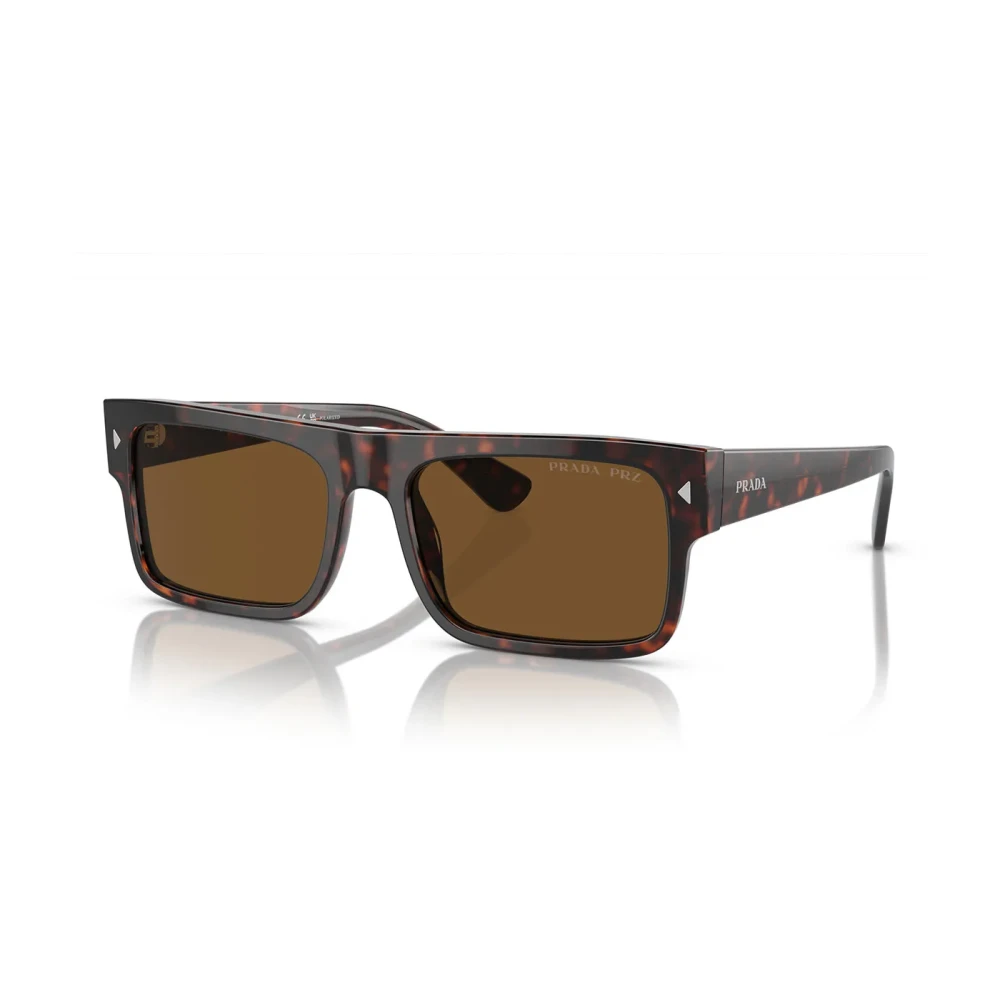 Prada Men's Brown Rectangular Polarized Sunglasses Havana
