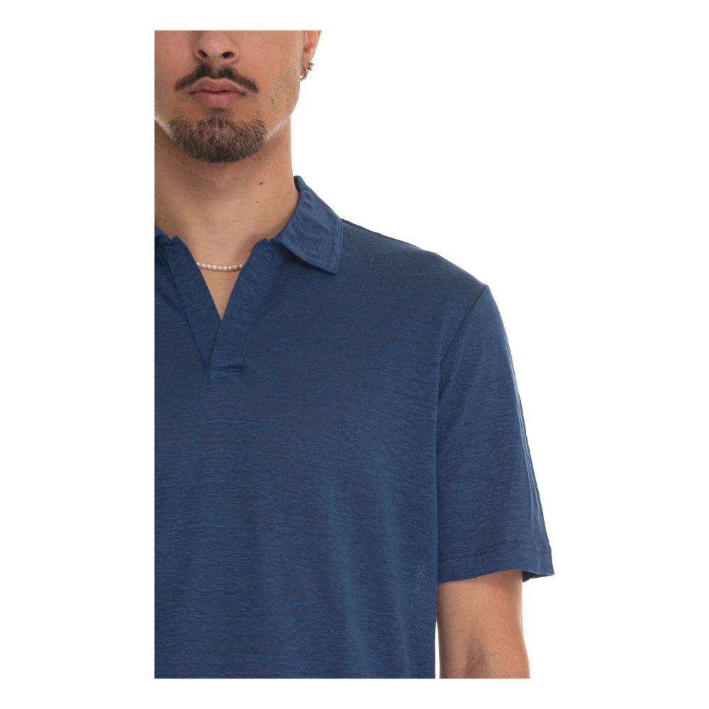 Gran Sasso Linnen Polo Shirt met Zijopeningen Beige Heren