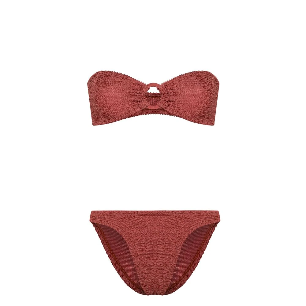 Hunza G Bronze Stretch Bandeau Badpak Pink Dames