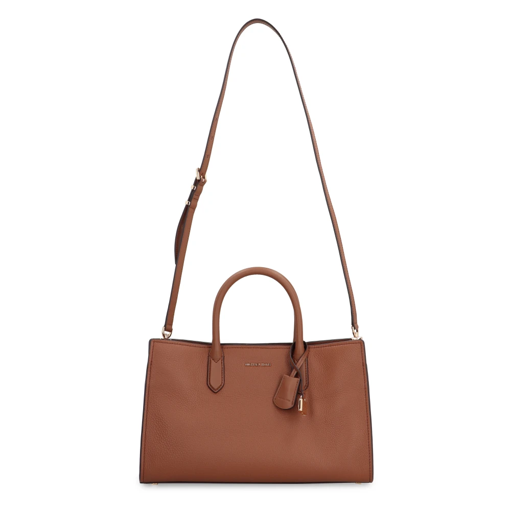 Michael Kors Handtas van gekorreld leer met metalen hangslot Brown Dames