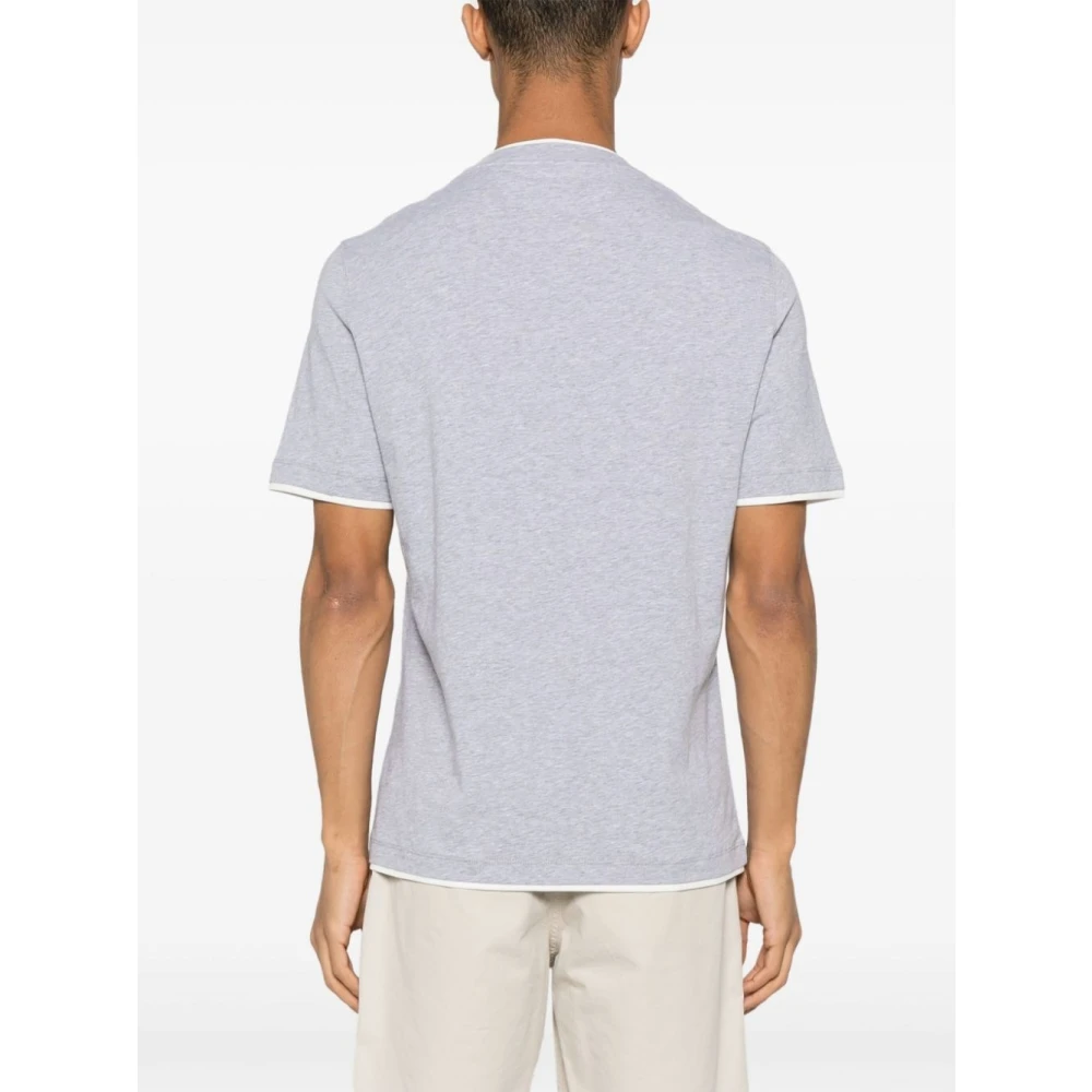 BRUNELLO CUCINELLI Mannen Lightgray T-Shirts Polos Gray Heren
