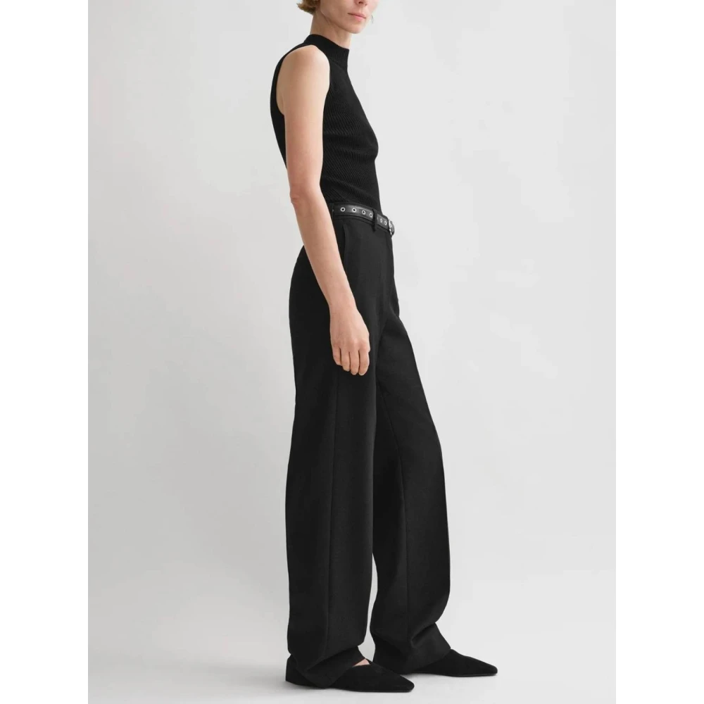 TotêMe Klassieke Wolblend Rechte Broek Black Dames