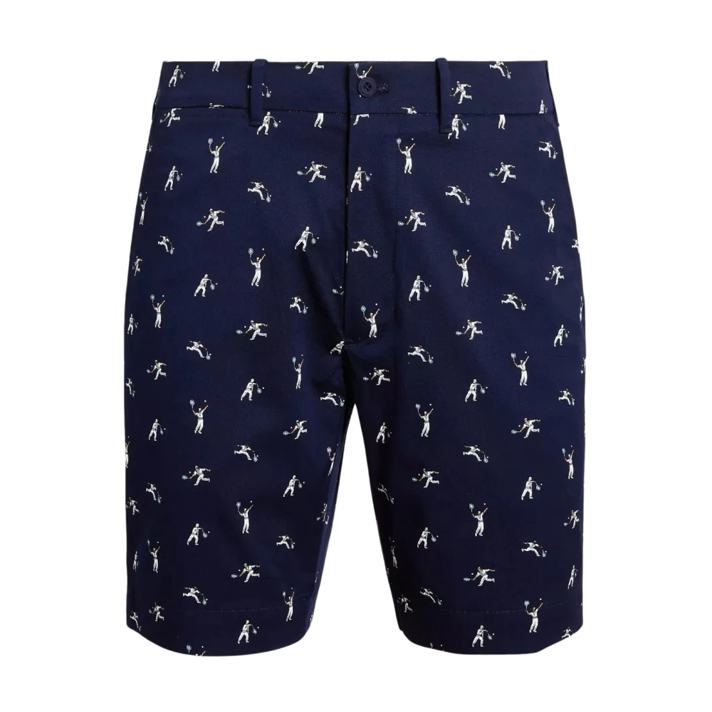 Ralph Lauren Navy blauwe Chino shorts met print Blue Heren