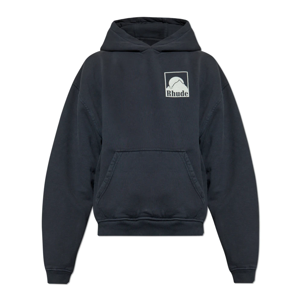 Rhude Logo Sweatshirt Gray Heren