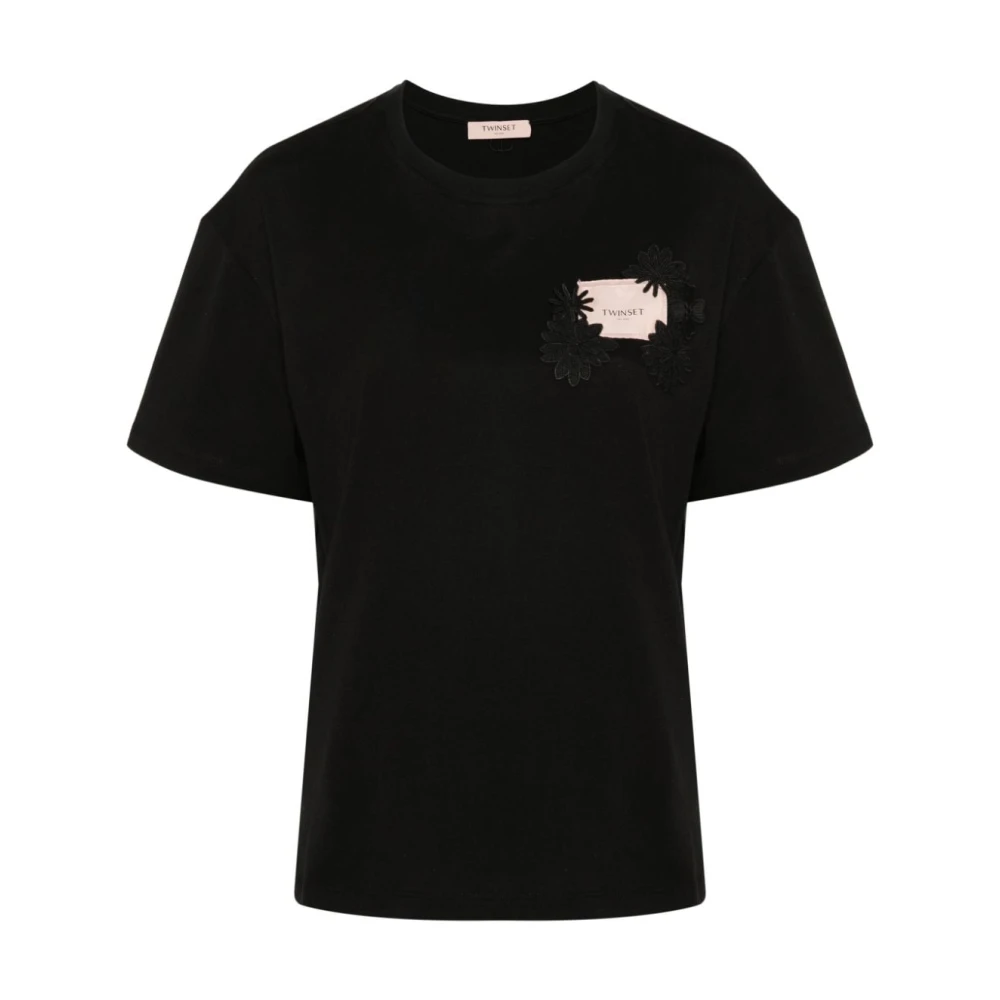 Twinset Logo T-shirt Stijlvolle Casual Kleding Black Dames