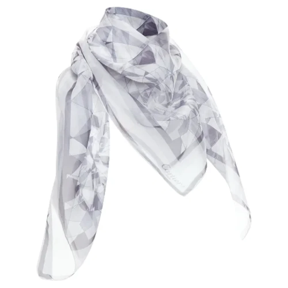 Cartier Vintage Pre-owned Silk scarves Gray Dames