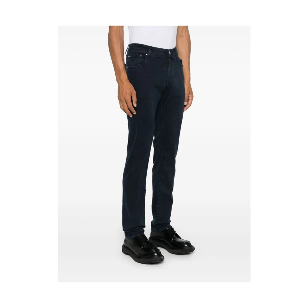 Jacob Cohën Donkerblauwe Denim Tapered Leg Jeans Blue Heren