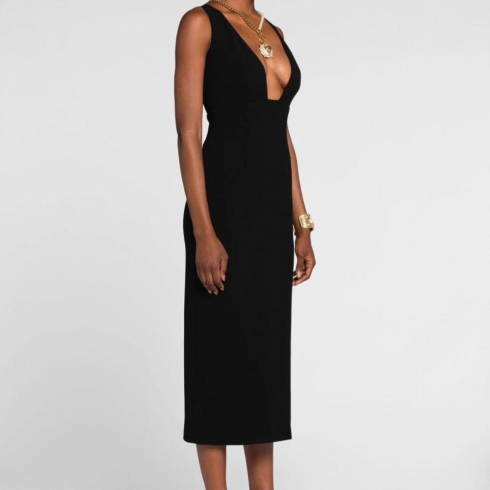 Roberto Cavalli Tiger Tooth Mouwloze Jurk Black Dames